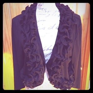 Black ruffled dress jacket Xl